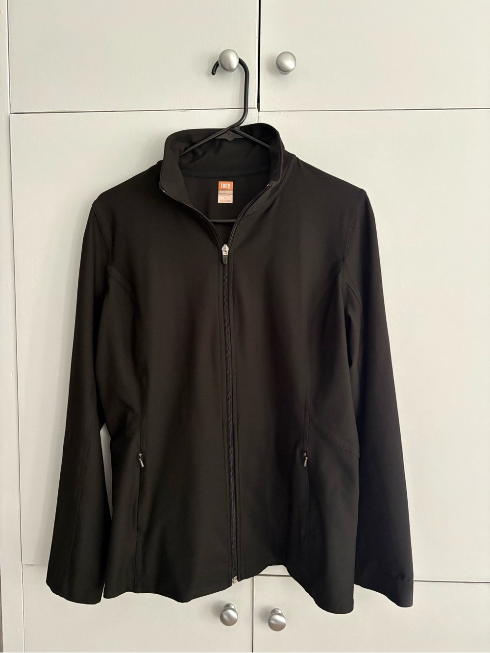 Lucy Athletic Tech Black Full-Zip Utility Jacket with Zip Pockets